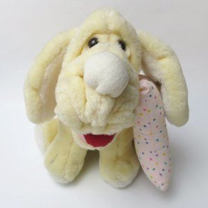 Vintage 80s Wrinkles Plush Dog With Bone!
